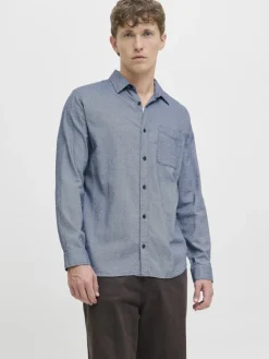 JJECLASSIC MELANGE SHIRT L/S NOOS faded denim
