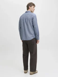 JJECLASSIC MELANGE SHIRT L/S NOOS faded denim
