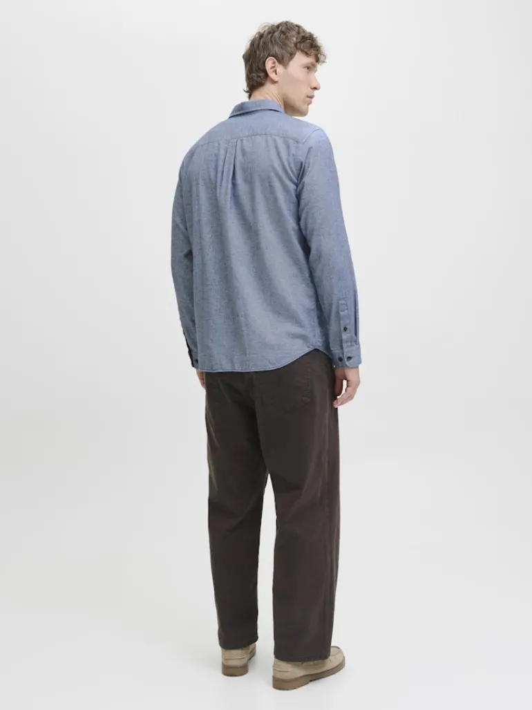 JJECLASSIC MELANGE SHIRT L/S NOOS faded denim