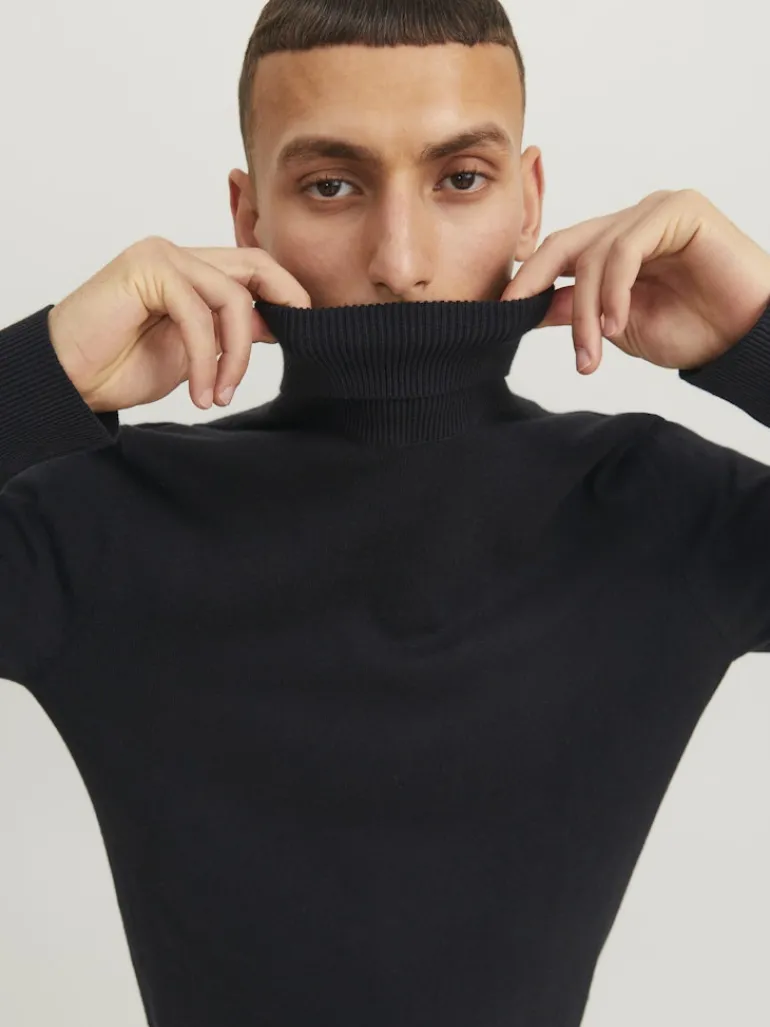 JJEEMIL KNIT ROLL NECK NOOS black