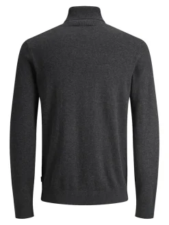 JJEEMIL KNIT ROLL NECK NOOS dark grey melange