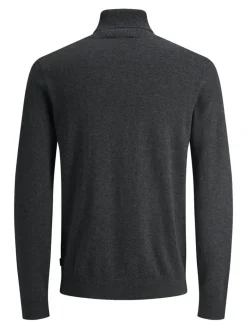 JJEEMIL KNIT ROLL NECK NOOS dark grey melange