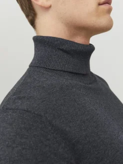 JJEEMIL KNIT ROLL NECK NOOS dark grey melange