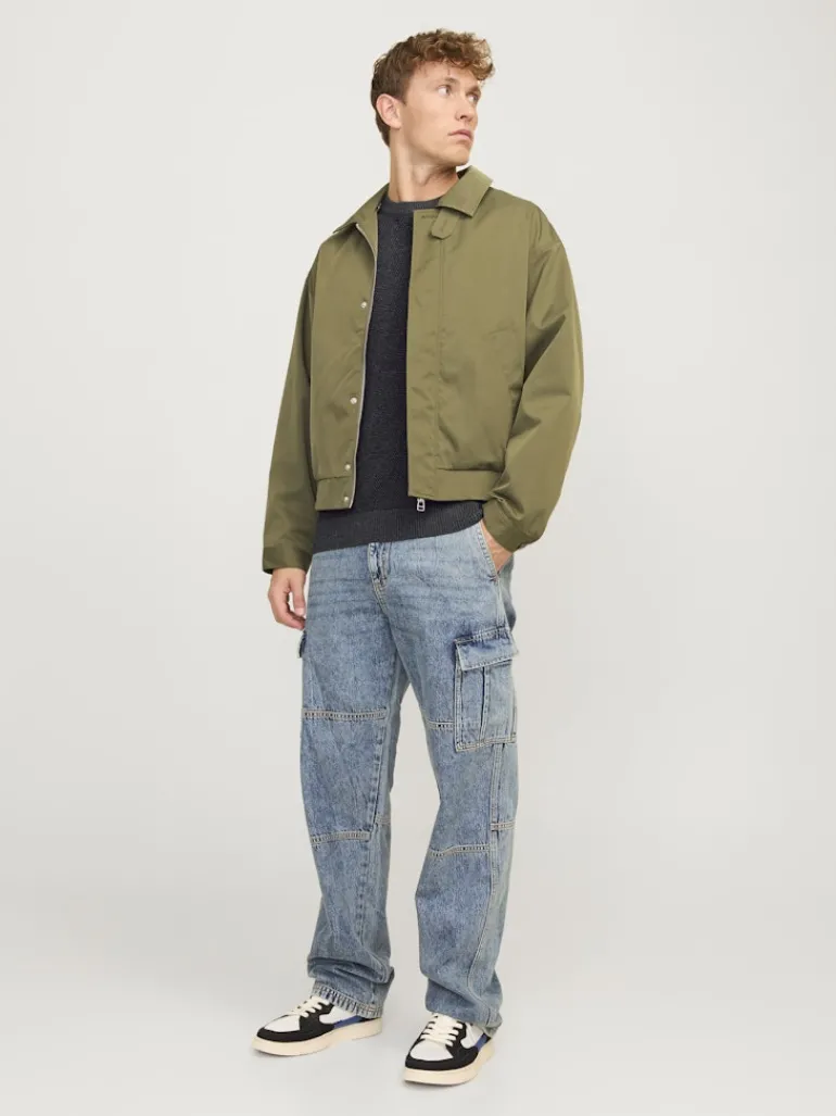 JJEGLOBE KNIT CREW NECK NOOS dark grey melange