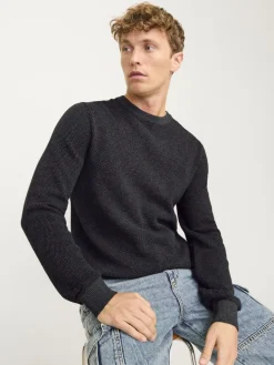 JJEGLOBE KNIT CREW NECK NOOS dark grey melange