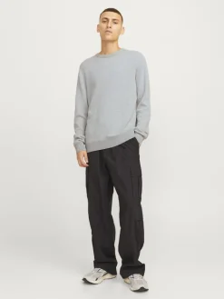 JJEGLOBE KNIT CREW NECK NOOS light grey melange