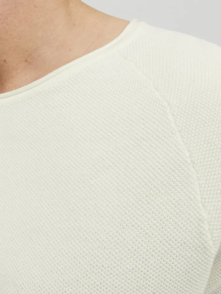 JJEHILL KNIT CREW NECK NOOS cloud dancer
