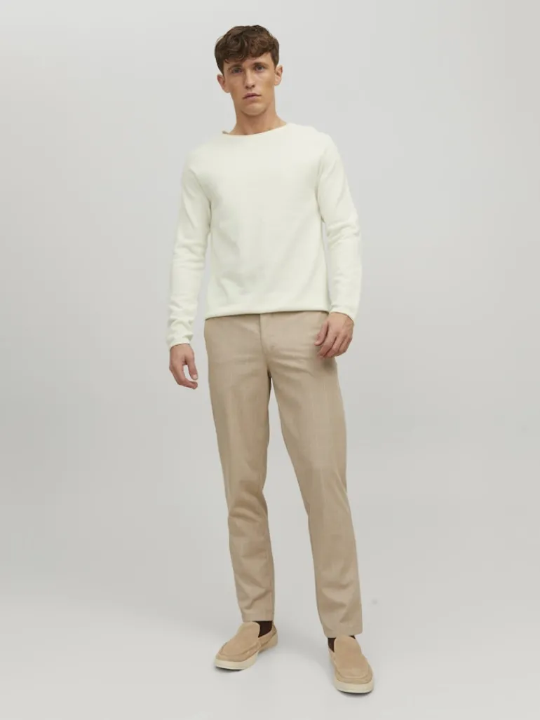JJEHILL KNIT CREW NECK NOOS cloud dancer
