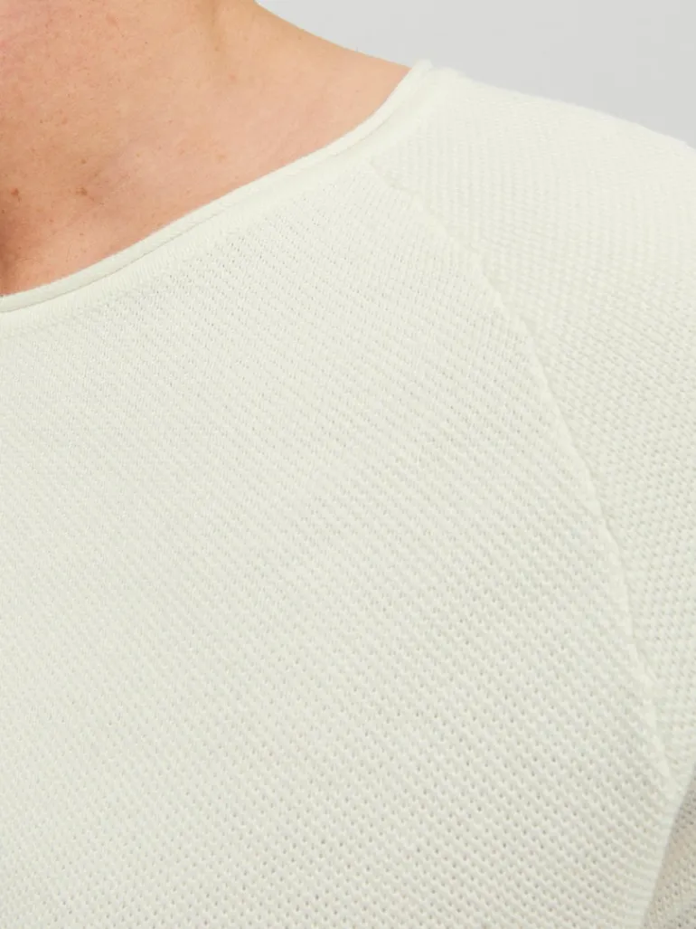 JJEHILL KNIT CREW NECK NOOS cloud dancer