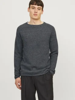 JJEHILL KNIT CREW NECK NOOS dark grey melange
