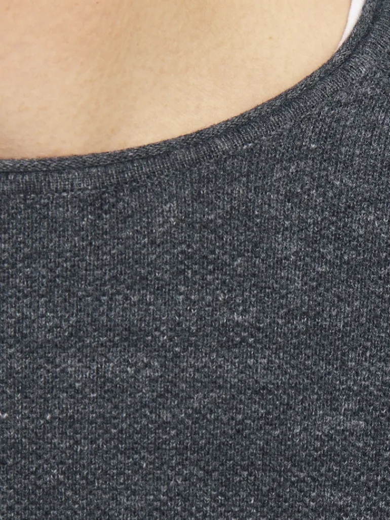 JJEHILL KNIT CREW NECK NOOS dark grey melange
