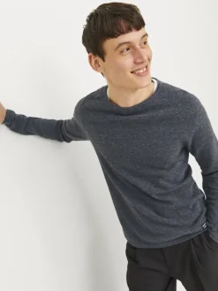 JJEHILL KNIT CREW NECK NOOS dark grey melange