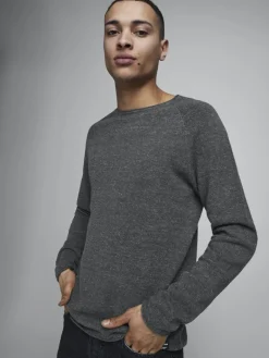 JJEHILL KNIT CREW NECK NOOS dark grey melange