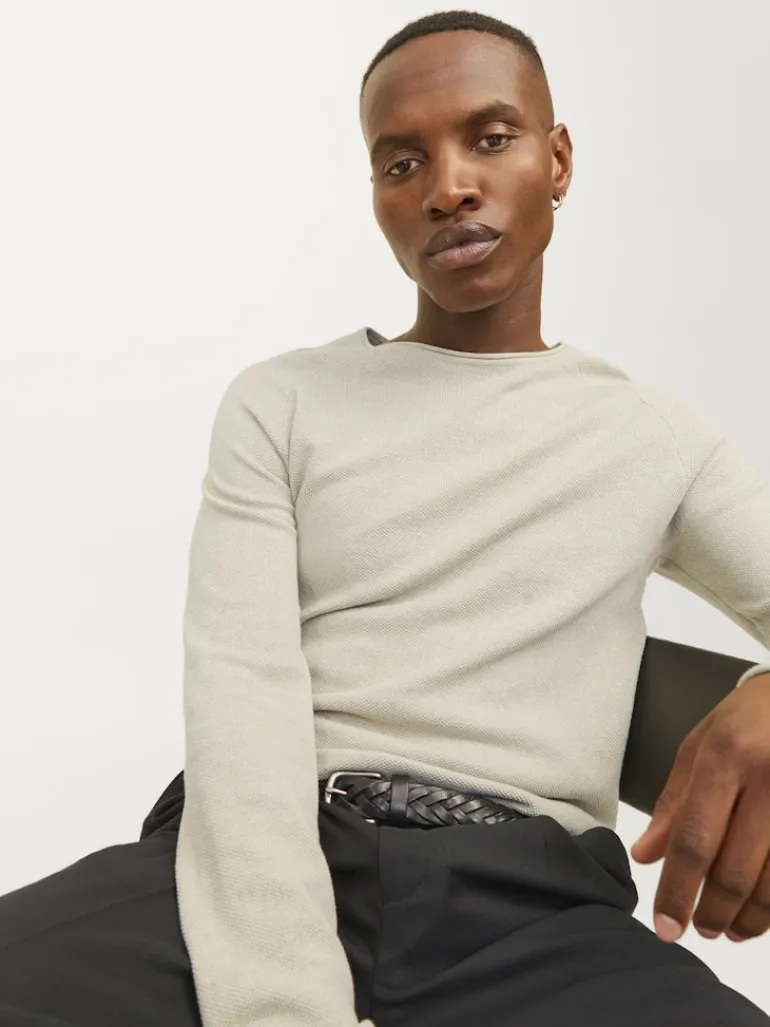 JJEHILL KNIT CREW NECK NOOS hellgrau2