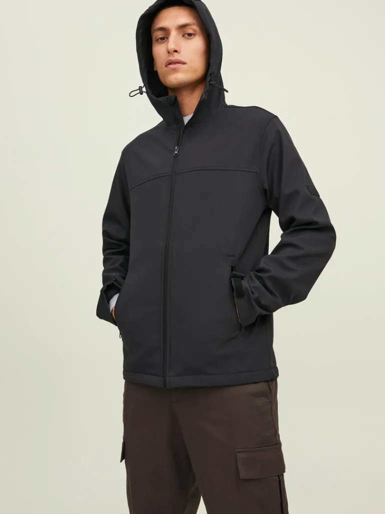 JJEMARVIN HOOD SOFTSHELL NOOS black
