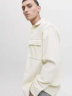 JJEPERFECT CORDUROY OVERSHIRT LS SN antique white