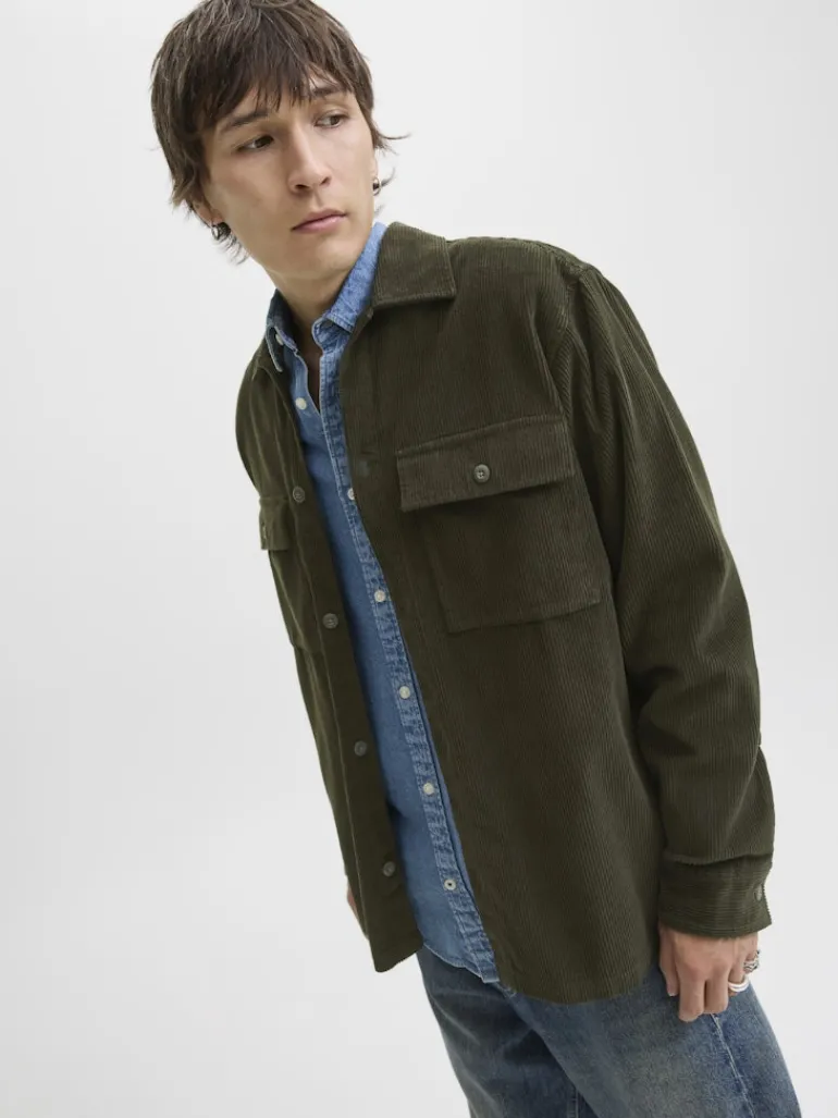 JJEPERFECT CORDUROY OVERSHIRT LS SN rosin