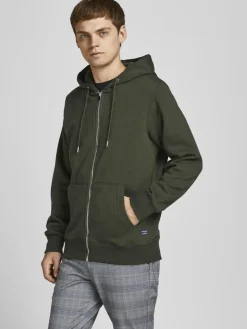 JJESOFT BASIC SWEAT ZIP HOOD NOOS forest night