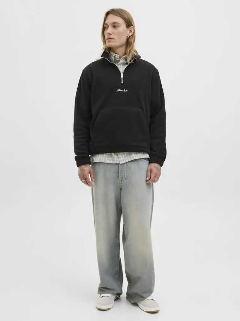 JJESOHO HALF ZIP FLEECE SN black