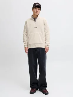 JJESOHO HALF ZIP FLEECE SN moonbeam