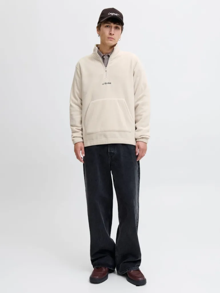JJESOHO HALF ZIP FLEECE SN moonbeam