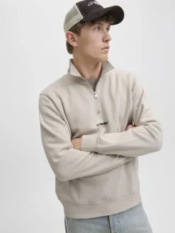 JJESOHO SWEAT QUARTER ZIP HN NOOS moonbeam