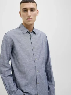 JJESUMMER SHIRT LS SN faded denim