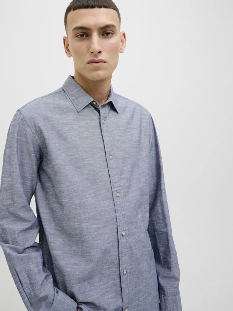 JJESUMMER SHIRT LS SN faded denim