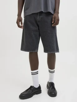 JJIRON JJORIGINAL SHORTS SQ 730 SN black denim