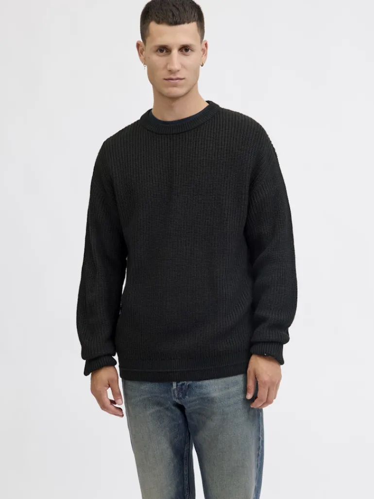 JJKAITO KNIT CREW NECK BF black