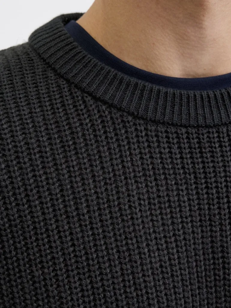 JJKAITO KNIT CREW NECK BF black