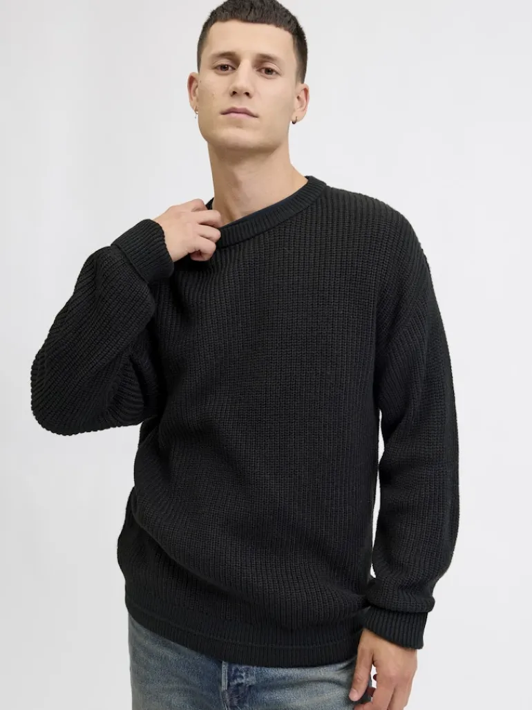 JJKAITO KNIT CREW NECK BF black