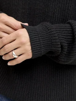 JJKAITO KNIT HALF ZIP BF black