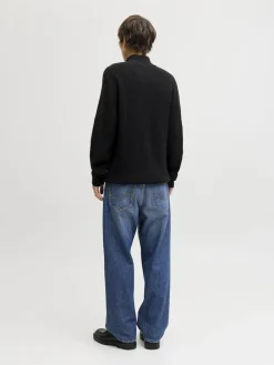 JJKAITO KNIT HALF ZIP BF black