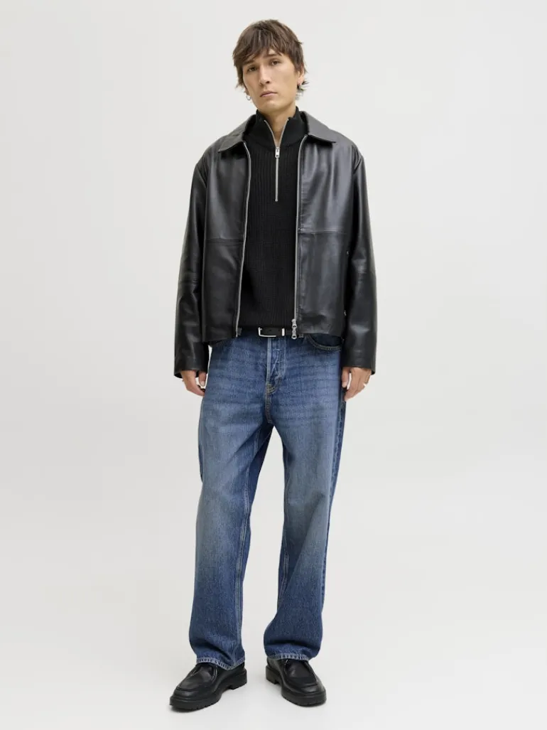 JJKAITO KNIT HALF ZIP BF black