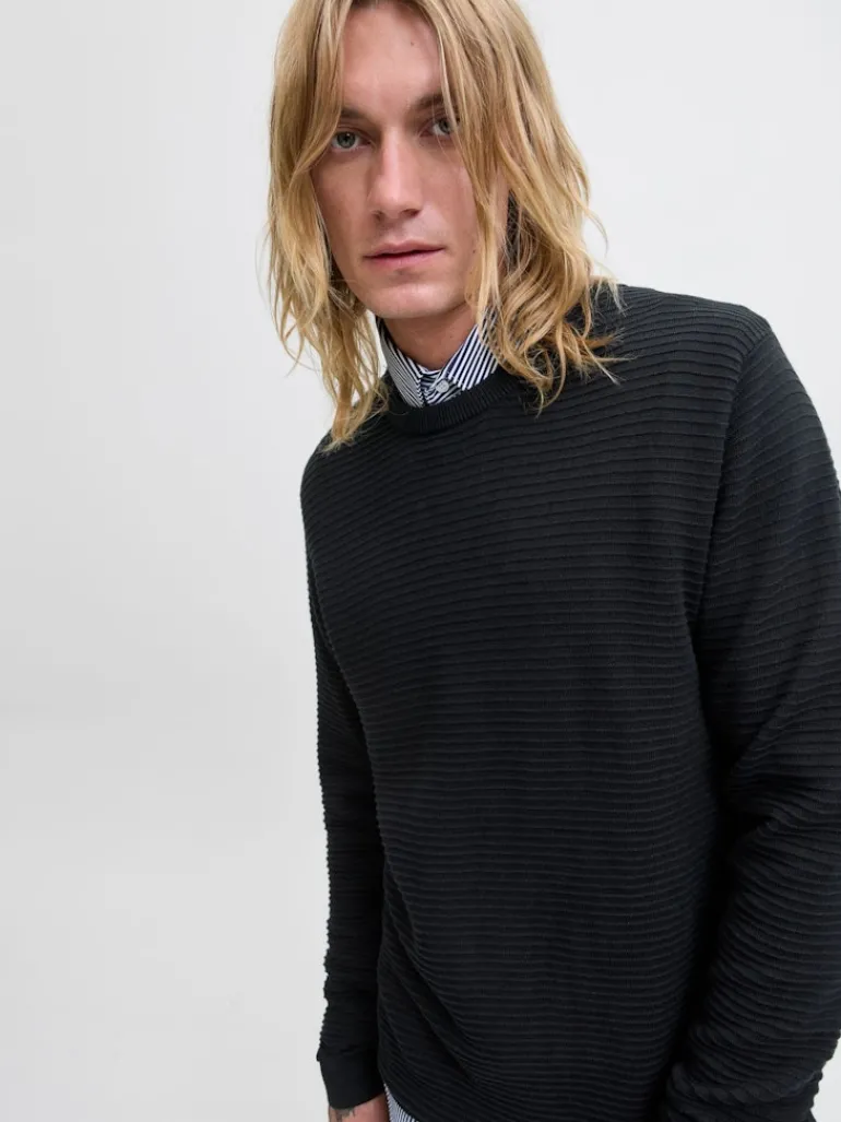JJOTTO KNIT CREW NECK AW25 SN black1