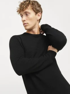 JJOTTO KNIT CREW NECK LN black