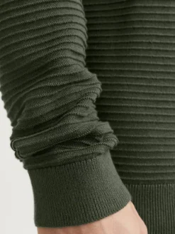 JJOTTO KNIT CREW NECK LN kombu green