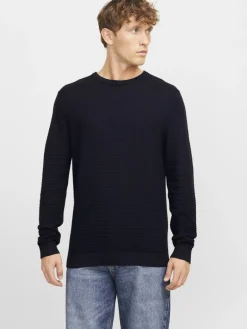 JJOTTO KNIT CREW NECK LN sky captain