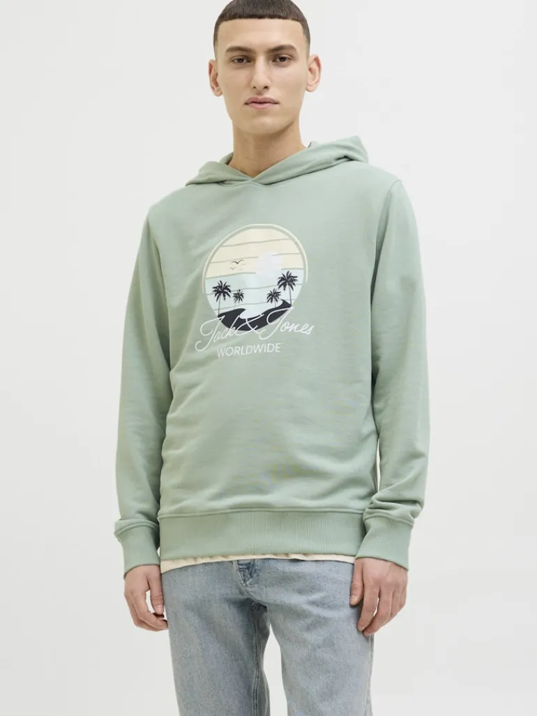 JJPALM SWEAT HOOD iceberg green