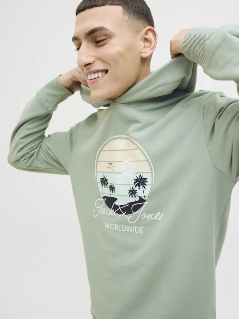 JJPALM SWEAT HOOD iceberg green