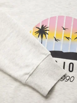 JJPALM SWEAT HOOD white melange