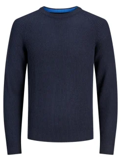 JJPANNEL KNIT CREW NECK PRE navy blazer1