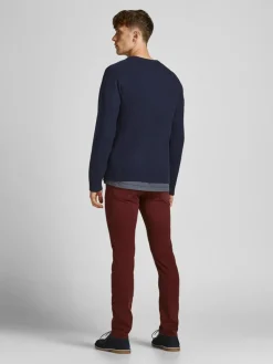 JJPANNEL KNIT CREW NECK PRE navy blazer1
