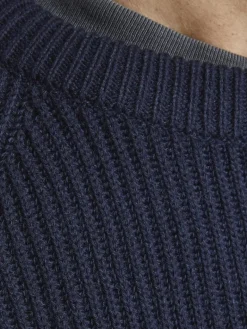 JJPANNEL KNIT CREW NECK PRE navy blazer1