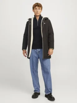 JJPANNEL KNIT HALF ZIP AW24 black