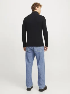 JJPANNEL KNIT HALF ZIP AW24 black