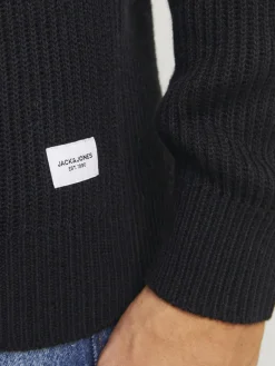 JJPANNEL KNIT HALF ZIP AW24 black