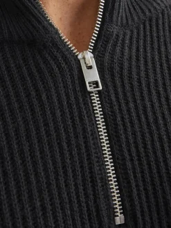 JJPANNEL KNIT HALF ZIP AW24 black