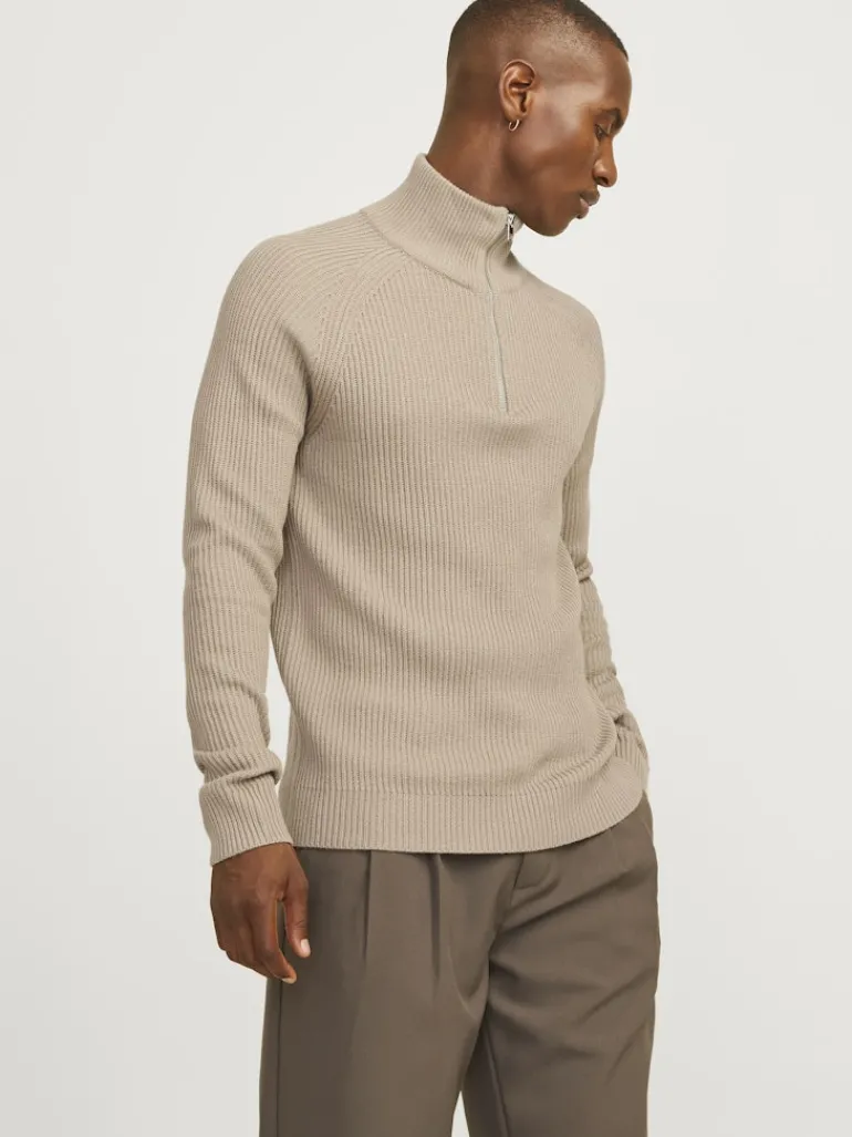 JJPANNEL KNIT HALF ZIP AW24 crockery